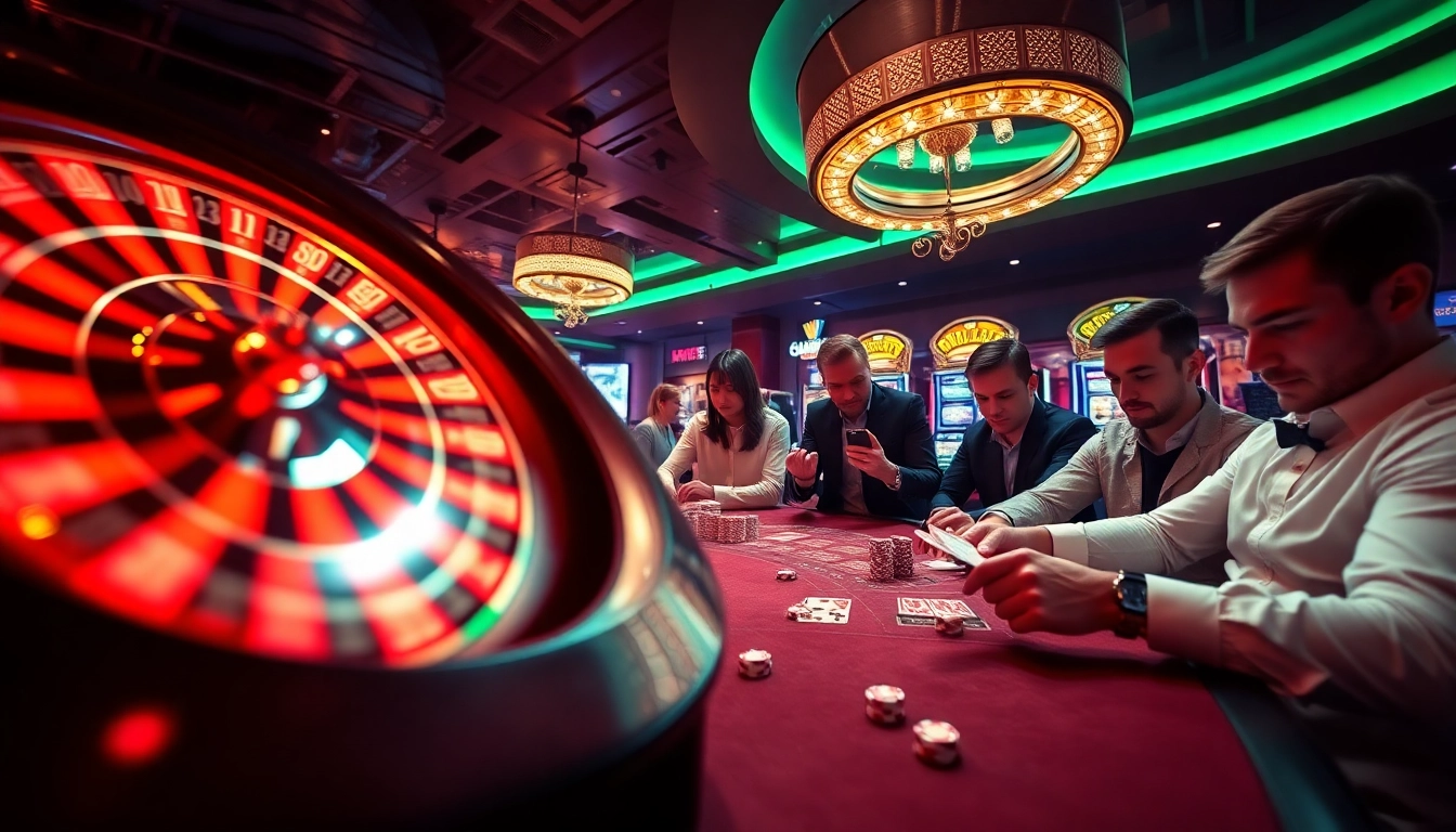 Experience the thrill of betting at OK99’s vibrant casino tables, featuring roulette and poker action.