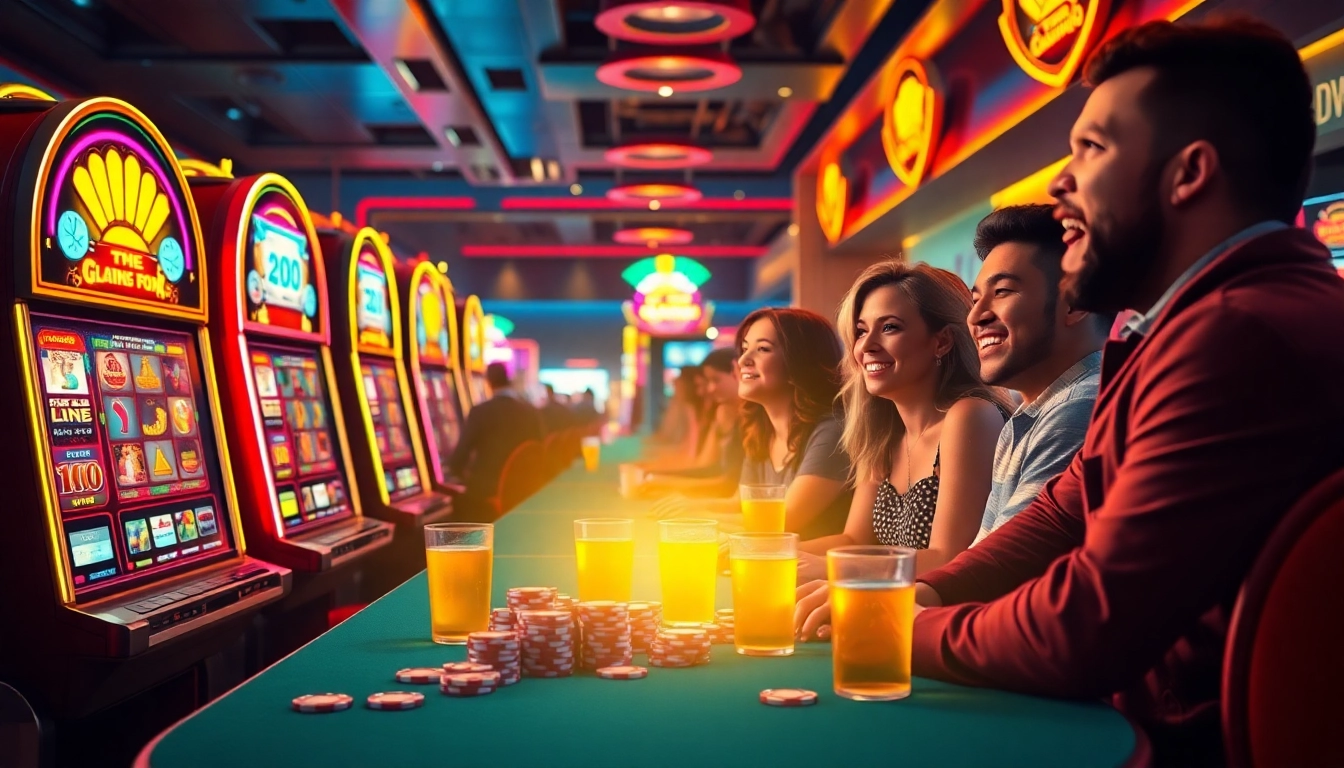 Explore the thrill of slot gacor with colorful machines and joyful players.